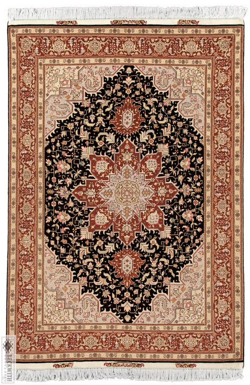 Tabriz Black 5X7 Rug