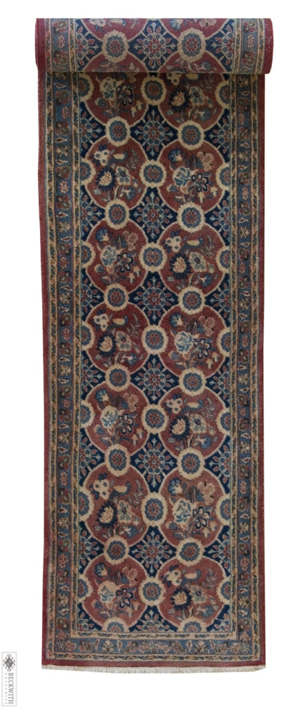 Varamin Runner Navy 22X114 Rug