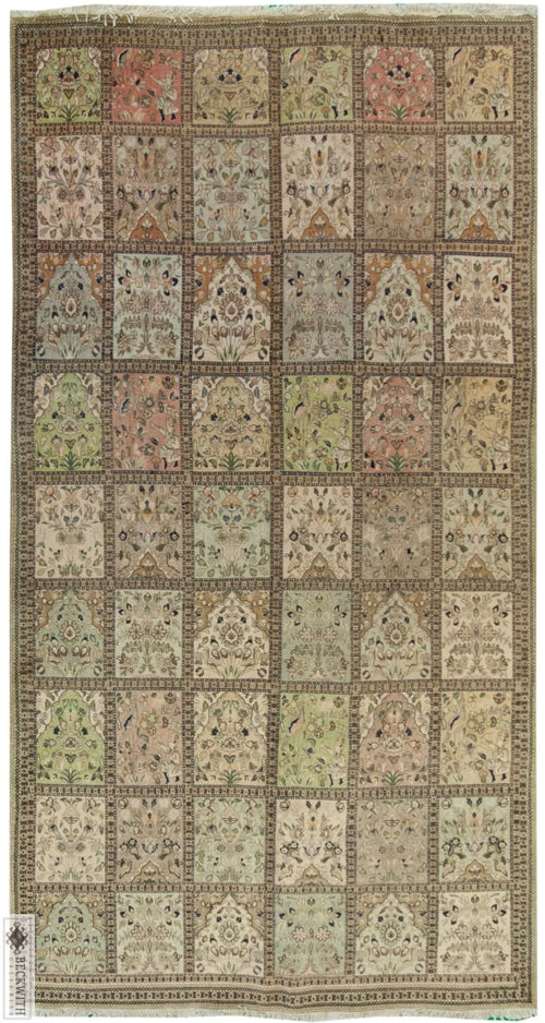 Vintage Tabriz Multi 7X13 Rug