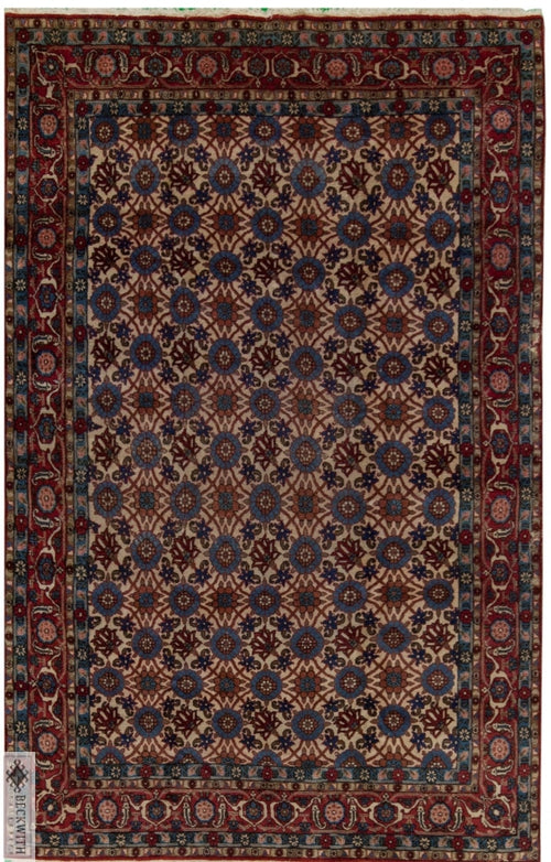 Vintage Varamin Ivory 7X10 Rug