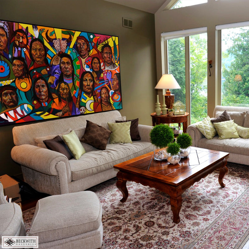 A light Oriental carpet in a bright living room setting by Ottawa's Beckwith Galleries