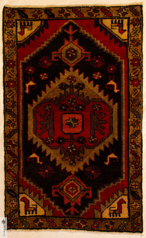 Hamadam Tribal Persian 2x4 rug made of wool & cotton