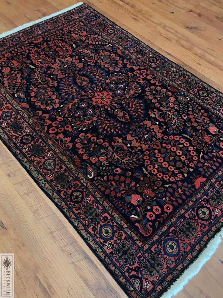 Antique Sarough 66 X 41 Rug