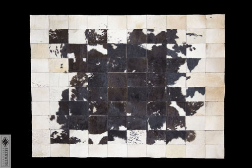 Leather Patch Collection- Black 5 X 7 Rug