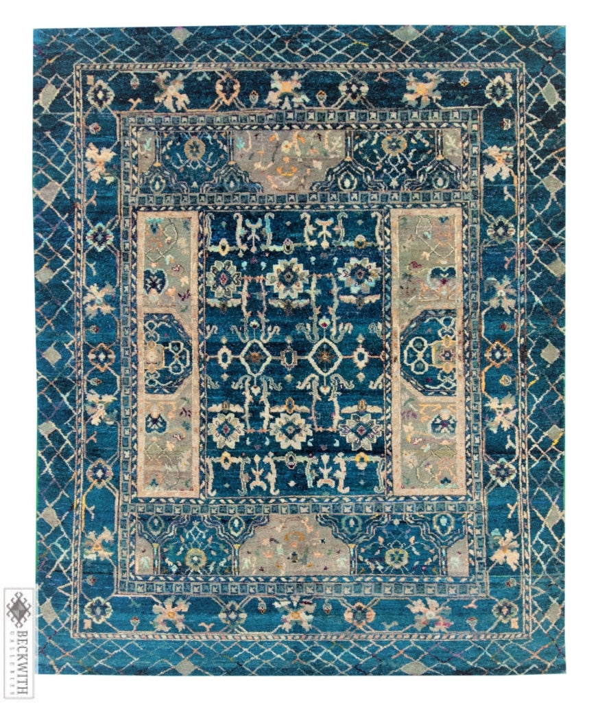 Sari Silk Collection Blue 8X10 Rug