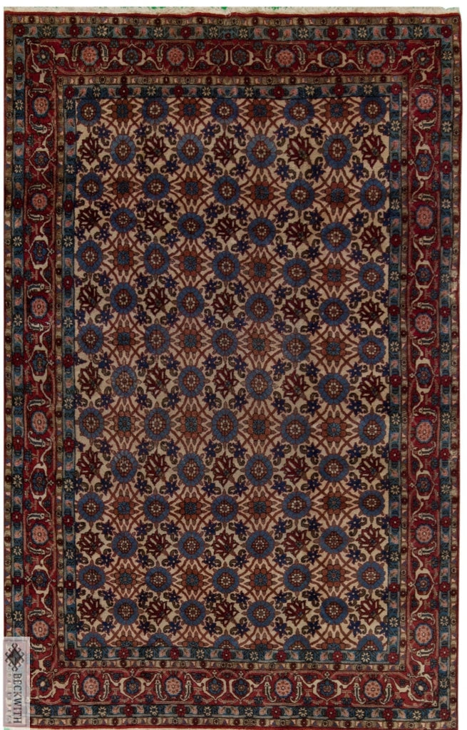 Vintage Varamin Ivory 7X10 Rug